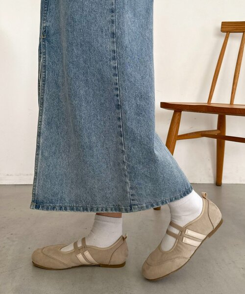 DISCOAT(ディスコート)の「2ストラップバレエスニーカー(スニーカー・レディース・アイボリー/ブラック・MEDIUM/LARGE)」の5枚目の写真