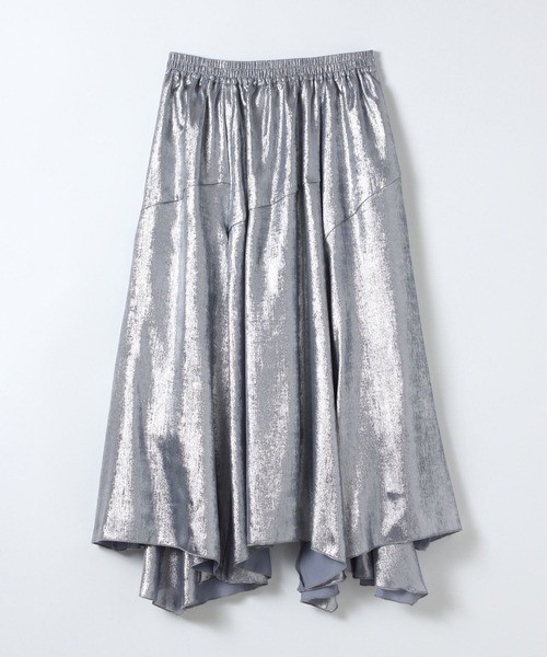 JEANASIS（ジーナシス）の「【選べる着丈】グロッシーイレヘムフレアスカート/646424（スカート・レディース・シルバー系その他/ブルー系その他/ピンク系その他/ブラック系その他・FREE/SMALL）」の2枚目の写真