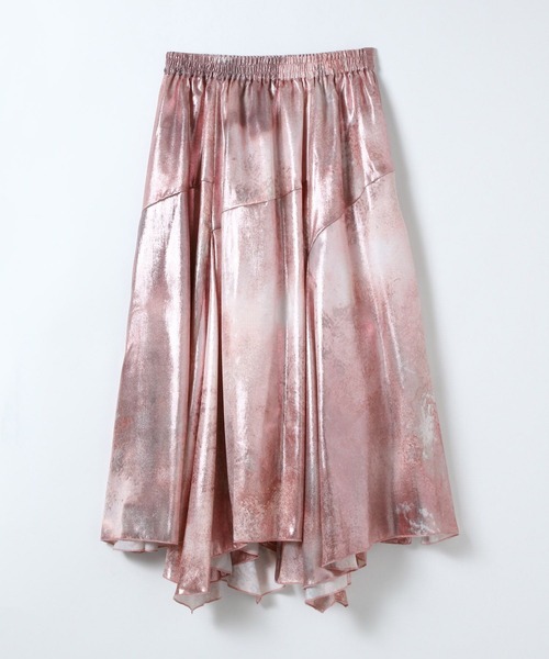 JEANASIS（ジーナシス）の「【選べる着丈】グロッシーイレヘムフレアスカート/646424（スカート・レディース・シルバー系その他/ブルー系その他/ピンク系その他/ブラック系その他・FREE/SMALL）」の3枚目の写真