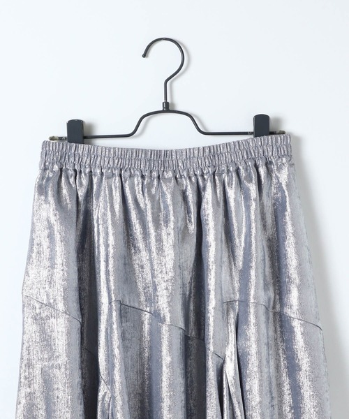 JEANASIS（ジーナシス）の「【選べる着丈】グロッシーイレヘムフレアスカート/646424（スカート・レディース・シルバー系その他/ブルー系その他/ピンク系その他/ブラック系その他・FREE/SMALL）」の6枚目の写真