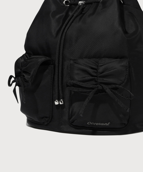 COVERNAT WOMAN(カバーナットウーマン)の「クローバーハート ナイロンリボンバックパック Black(バックパック/リュック・レディース・その他・FREE)」の5枚目の写真