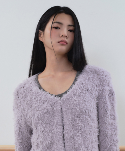 MUSINSA STANDARD WOMAN（ムシンサスタンダードウーマン）の「ウィメンズロンバースファージカーディガン[ライトパープル]（カーディガン/ボレロ・レディース・その他・SMALL/MEDIUM/X-SMALL/LARGE）」の4枚目の写真