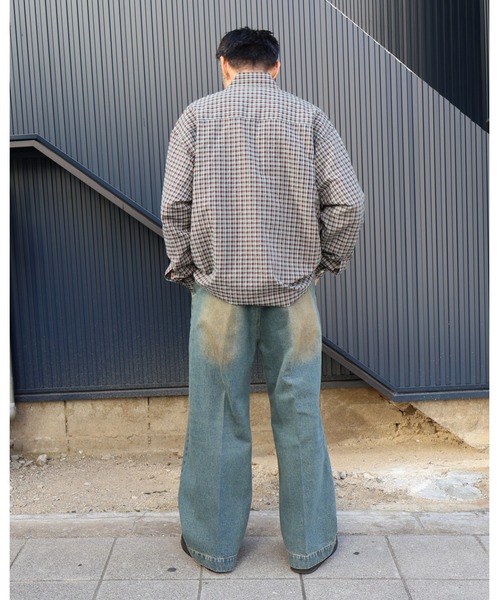many men many mind（メニーメンメニーマインド）の「MANYMENMANYMINDS / 泥加工デニム/センタープレスパンツ（デニムパンツ・メンズ・サックスブルー/ブルー・X-LARGE/LARGE/MEDIUM）」の15枚目の写真