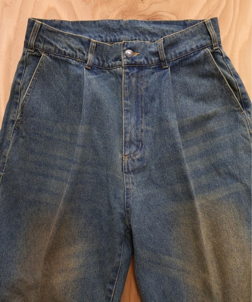 many men many mind（メニーメンメニーマインド）の「MANYMENMANYMINDS / 泥加工デニム/センタープレスパンツ（デニムパンツ・メンズ・サックスブルー/ブルー・X-LARGE/LARGE/MEDIUM）」の6枚目の写真