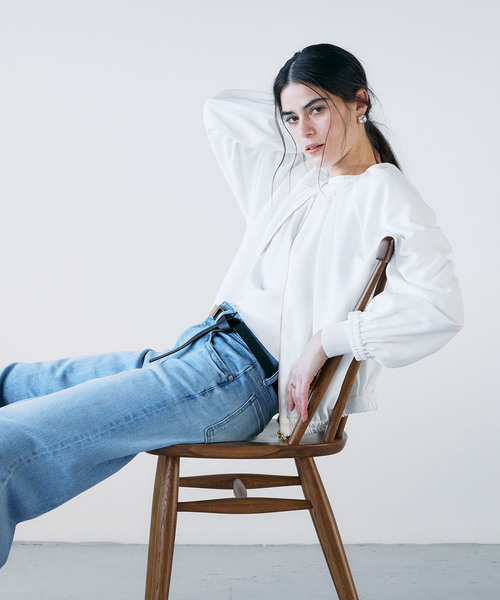 N.O.R.C(ノーク)の「バックサテンストレッチブルゾン(その他アウター・レディース・ネイビー/ホワイト・フリー)」の7枚目の写真