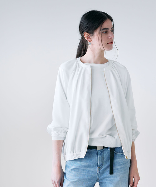 N.O.R.C(ノーク)の「バックサテンストレッチブルゾン(その他アウター・レディース・ネイビー/ホワイト・フリー)」の8枚目の写真