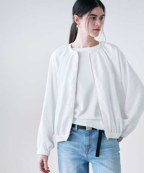 N.O.R.C(ノーク)の「バックサテンストレッチブルゾン(その他アウター・レディース・ネイビー/ホワイト・フリー)」の11枚目の写真