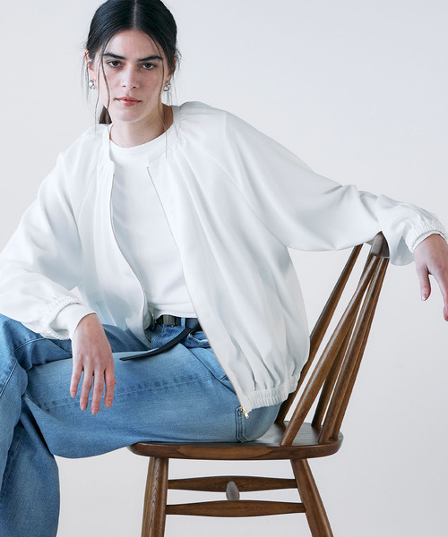 N.O.R.C(ノーク)の「バックサテンストレッチブルゾン(その他アウター・レディース・ネイビー/ホワイト・フリー)」の12枚目の写真