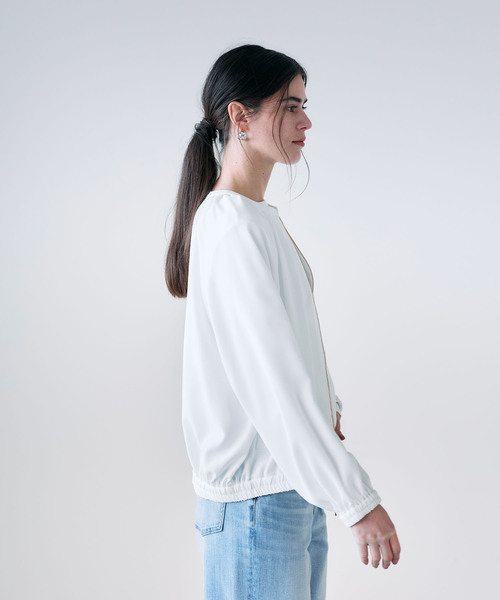 N.O.R.C(ノーク)の「バックサテンストレッチブルゾン(その他アウター・レディース・ネイビー/ホワイト・フリー)」の14枚目の写真