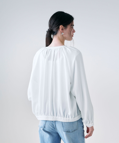 N.O.R.C(ノーク)の「バックサテンストレッチブルゾン(その他アウター・レディース・ネイビー/ホワイト・フリー)」の15枚目の写真