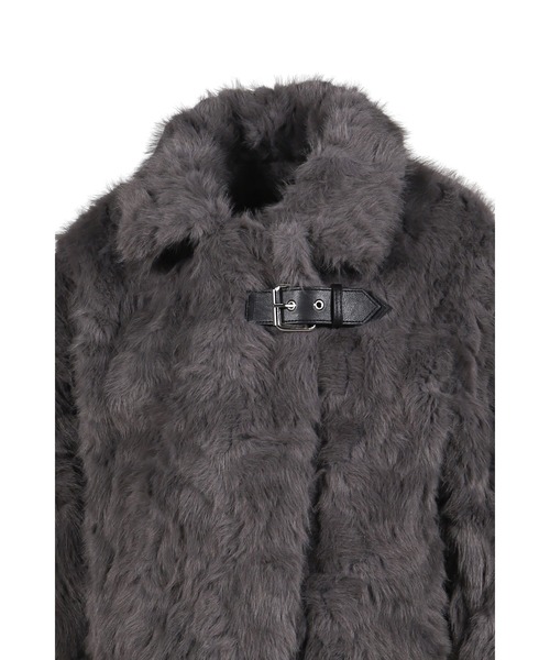 YUNSE(ユンセ)の「FAUX FUR JACKET(その他アウター・レディース・チャコールグレー/ブラウン・OS)」の5枚目の写真