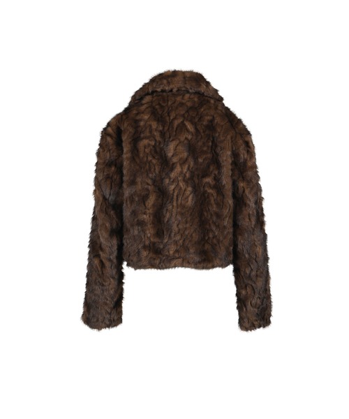 YUNSE(ユンセ)の「FAUX FUR JACKET(その他アウター・レディース・チャコールグレー/ブラウン・OS)」の7枚目の写真