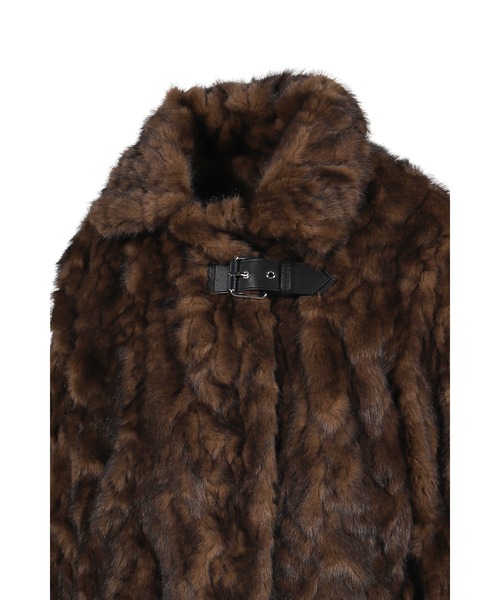 YUNSE(ユンセ)の「FAUX FUR JACKET(その他アウター・レディース・チャコールグレー/ブラウン・OS)」の9枚目の写真
