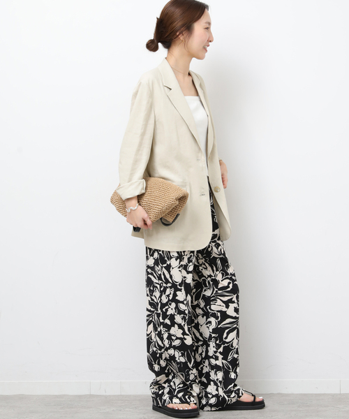 JOURNAL STANDARD relume（ジャーナルスタンダード　レリューム）の「［手洗い可］リネンフィールシングルジャケット（テーラードジャケット・レディース・ブラック/ベージュ・36/38）」の13枚目の写真