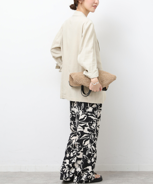 JOURNAL STANDARD relume（ジャーナルスタンダード　レリューム）の「［手洗い可］リネンフィールシングルジャケット（テーラードジャケット・レディース・ブラック/ベージュ・36/38）」の14枚目の写真