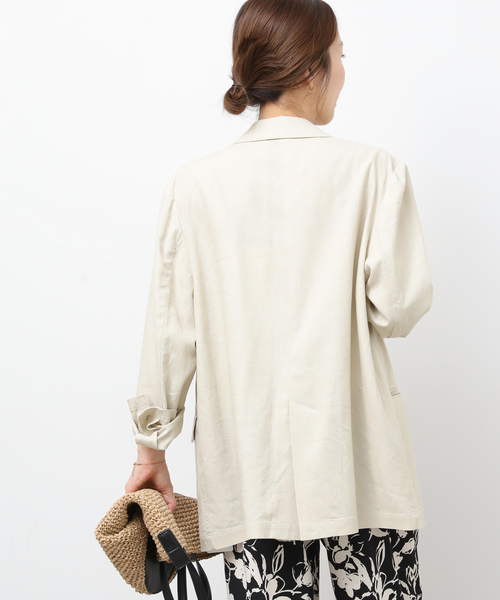 JOURNAL STANDARD relume（ジャーナルスタンダード　レリューム）の「［手洗い可］リネンフィールシングルジャケット（テーラードジャケット・レディース・ブラック/ベージュ・36/38）」の19枚目の写真