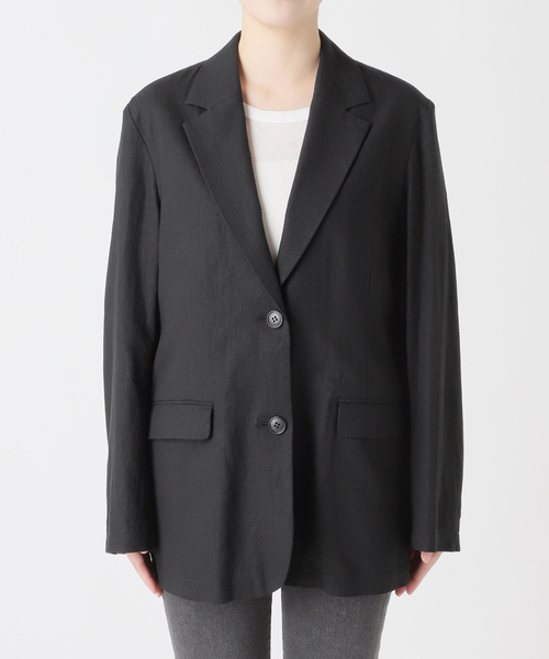 JOURNAL STANDARD relume（ジャーナルスタンダード　レリューム）の「［手洗い可］リネンフィールシングルジャケット（テーラードジャケット・レディース・ブラック/ベージュ・36/38）」の20枚目の写真