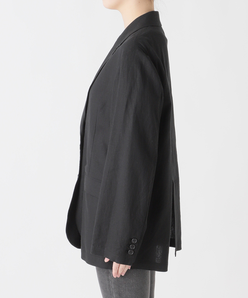 JOURNAL STANDARD relume（ジャーナルスタンダード　レリューム）の「［手洗い可］リネンフィールシングルジャケット（テーラードジャケット・レディース・ブラック/ベージュ・36/38）」の21枚目の写真