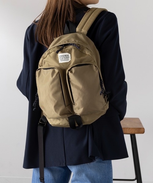 FREDRIK PACKERS(フレドリックパッカーズ)の「【FREDRIK PACKERS】≪別注≫420D TWINS BACK PACK A4サイズ収納可能 マザーズバッグ リュック(バックパック/リュック・メンズ・カーキ・FREE)」の2枚目の写真
