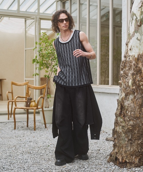 CASPER JOHN(キャスパージョン)の「Lace tank top/レースタンクトップ(タンクトップ・メンズ・ホワイト/ブラック・MEDIUM/X-SMALL/SMALL/LARGE)」の5枚目の写真