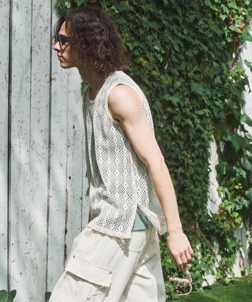 CASPER JOHN(キャスパージョン)の「Lace tank top/レースタンクトップ(タンクトップ・メンズ・ホワイト/ブラック・MEDIUM/X-SMALL/SMALL/LARGE)」の7枚目の写真
