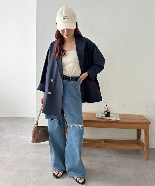 DISCOAT（ディスコート）の「beautemps刺繍キャップ（キャップ・レディース・アイボリー/チャコールグレー/ベージュ/ピンク・FREE）」の11枚目の写真