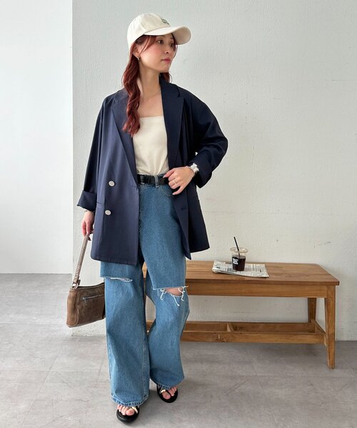 DISCOAT（ディスコート）の「beautemps刺繍キャップ（キャップ・レディース・アイボリー/チャコールグレー/ベージュ/ピンク・FREE）」の12枚目の写真