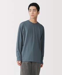 紳士 天竺編みクルーネック長袖Tシャツ