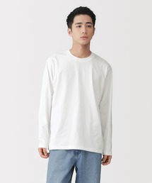 紳士 天竺編みクルーネック長袖Tシャツ