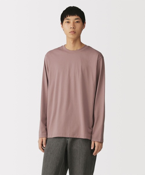 無印良品(ムジルシリョウヒン)の「紳士 天竺編みクルーネック長袖Tシャツ(Tシャツ/カットソー・メンズ・ブルー系/カーキ/スモークピンク/ブラック/グレー/ホワイト/ダークネイビー・S/L/XL/M)」の7枚目の写真