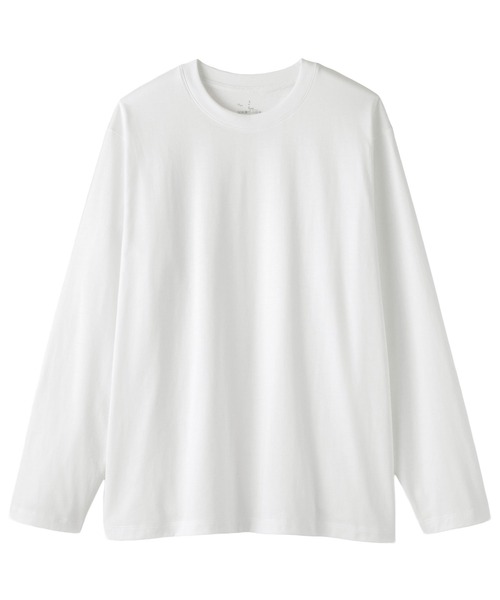 無印良品(ムジルシリョウヒン)の「紳士 天竺編みクルーネック長袖Tシャツ(Tシャツ/カットソー・メンズ・ブルー系/カーキ/スモークピンク/ブラック/グレー/ホワイト/ダークネイビー・S/L/XL/M)」の12枚目の写真