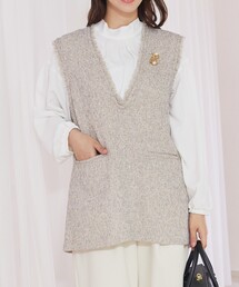 abahouse mavie（アバハウスマヴィ）の「ツイードフリンジベスト（ベスト）」