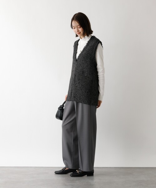 abahouse mavie(アバハウスマヴィ)の「ツイードフリンジベスト(ベスト・レディース・ライトグレー/ブラック・フリー)」の14枚目の写真
