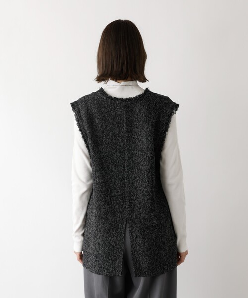abahouse mavie(アバハウスマヴィ)の「ツイードフリンジベスト(ベスト・レディース・ライトグレー/ブラック・フリー)」の20枚目の写真