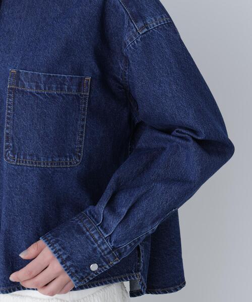 N.（N. Natural Beauty Basic）（エヌエヌナチュラルビューティーベーシック）の「クロップドデニムシャツ（シャツ/ブラウス・レディース・ネイビー/ブルー・ﾌﾘ-）」の19枚目の写真