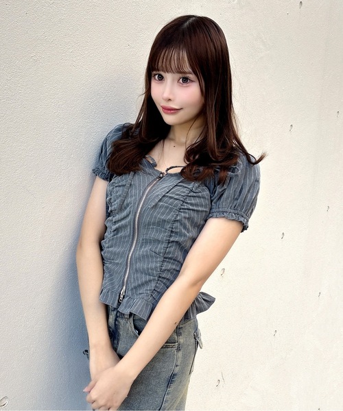 one way（ワンウェイ）の「ジップギャザーブラウス（シャツ/ブラウス・レディース・グレー系その他/ブルー系その他/ホワイト系その他・FREE）」の17枚目の写真