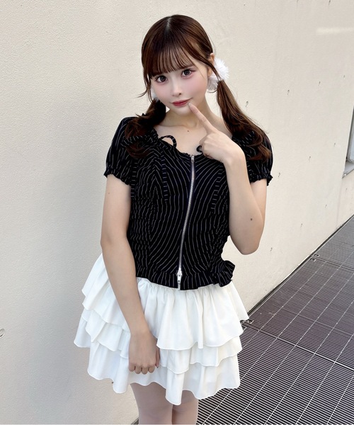 one way（ワンウェイ）の「ジップギャザーブラウス（シャツ/ブラウス・レディース・グレー系その他/ブルー系その他/ホワイト系その他・FREE）」の21枚目の写真