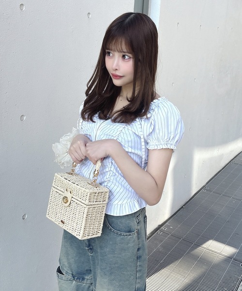 one way（ワンウェイ）の「ジップギャザーブラウス（シャツ/ブラウス・レディース・グレー系その他/ブルー系その他/ホワイト系その他・FREE）」の4枚目の写真