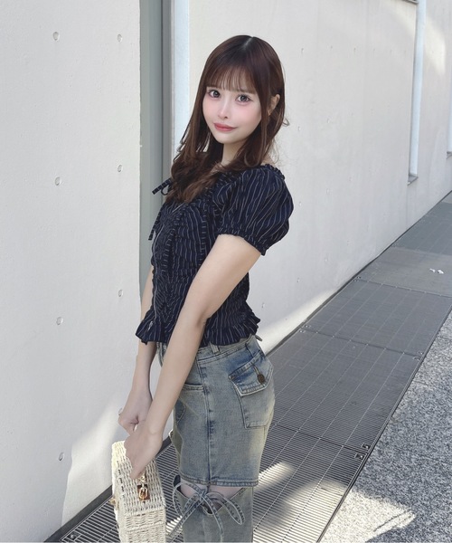 one way（ワンウェイ）の「ジップギャザーブラウス（シャツ/ブラウス・レディース・グレー系その他/ブルー系その他/ホワイト系その他・FREE）」の22枚目の写真