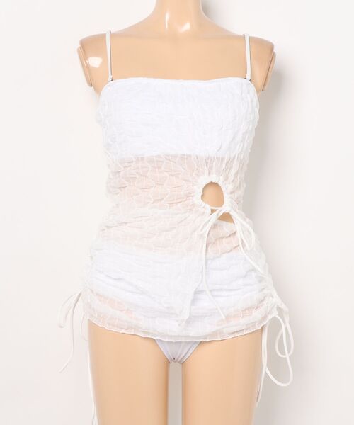 セール】ホワイトレース レイヤードセパレート水着 3点セット(水着 セール】ホワイトレース レイヤードセパレート水着 3点セット(水着