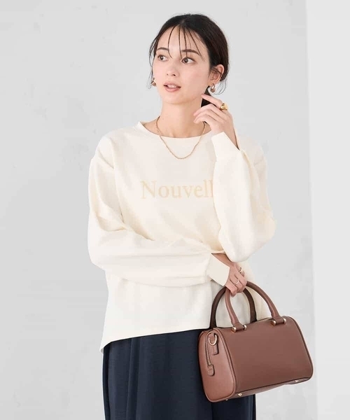 a.v.v（アーヴェヴェ）の「フロッキープリントプルオーバー（スウェット・レディース・チャコールグレー/アイボリー/クリーム・38/40）」の2枚目の写真