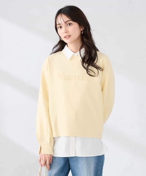 a.v.v（アーヴェヴェ）の「フロッキープリントプルオーバー（スウェット・レディース・チャコールグレー/アイボリー/クリーム・38/40）」の3枚目の写真