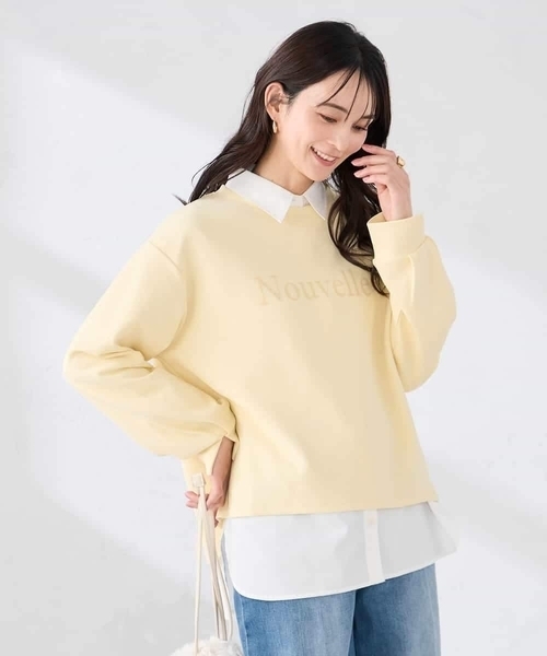 a.v.v（アーヴェヴェ）の「フロッキープリントプルオーバー（スウェット・レディース・チャコールグレー/アイボリー/クリーム・38/40）」の4枚目の写真