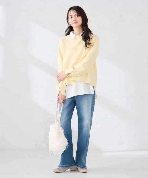 a.v.v（アーヴェヴェ）の「フロッキープリントプルオーバー（スウェット・レディース・チャコールグレー/アイボリー/クリーム・38/40）」の8枚目の写真