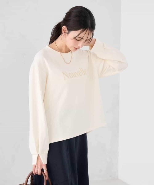 a.v.v（アーヴェヴェ）の「フロッキープリントプルオーバー（スウェット・レディース・チャコールグレー/アイボリー/クリーム・38/40）」の11枚目の写真