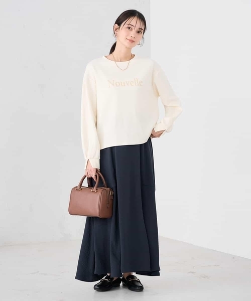 a.v.v（アーヴェヴェ）の「フロッキープリントプルオーバー（スウェット・レディース・チャコールグレー/アイボリー/クリーム・38/40）」の12枚目の写真