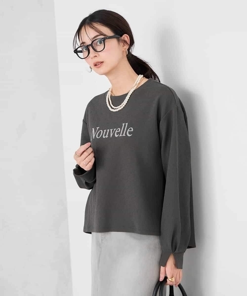 a.v.v（アーヴェヴェ）の「フロッキープリントプルオーバー（スウェット・レディース・チャコールグレー/アイボリー/クリーム・38/40）」の17枚目の写真