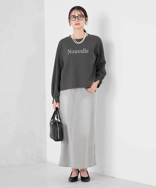 a.v.v（アーヴェヴェ）の「フロッキープリントプルオーバー（スウェット・レディース・チャコールグレー/アイボリー/クリーム・38/40）」の18枚目の写真