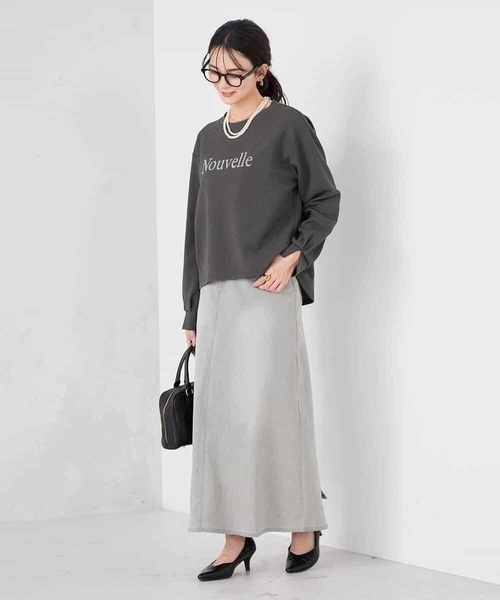 a.v.v（アーヴェヴェ）の「フロッキープリントプルオーバー（スウェット・レディース・チャコールグレー/アイボリー/クリーム・38/40）」の19枚目の写真