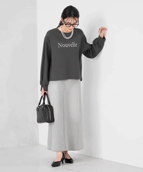 a.v.v（アーヴェヴェ）の「フロッキープリントプルオーバー（スウェット・レディース・チャコールグレー/アイボリー/クリーム・38/40）」の20枚目の写真